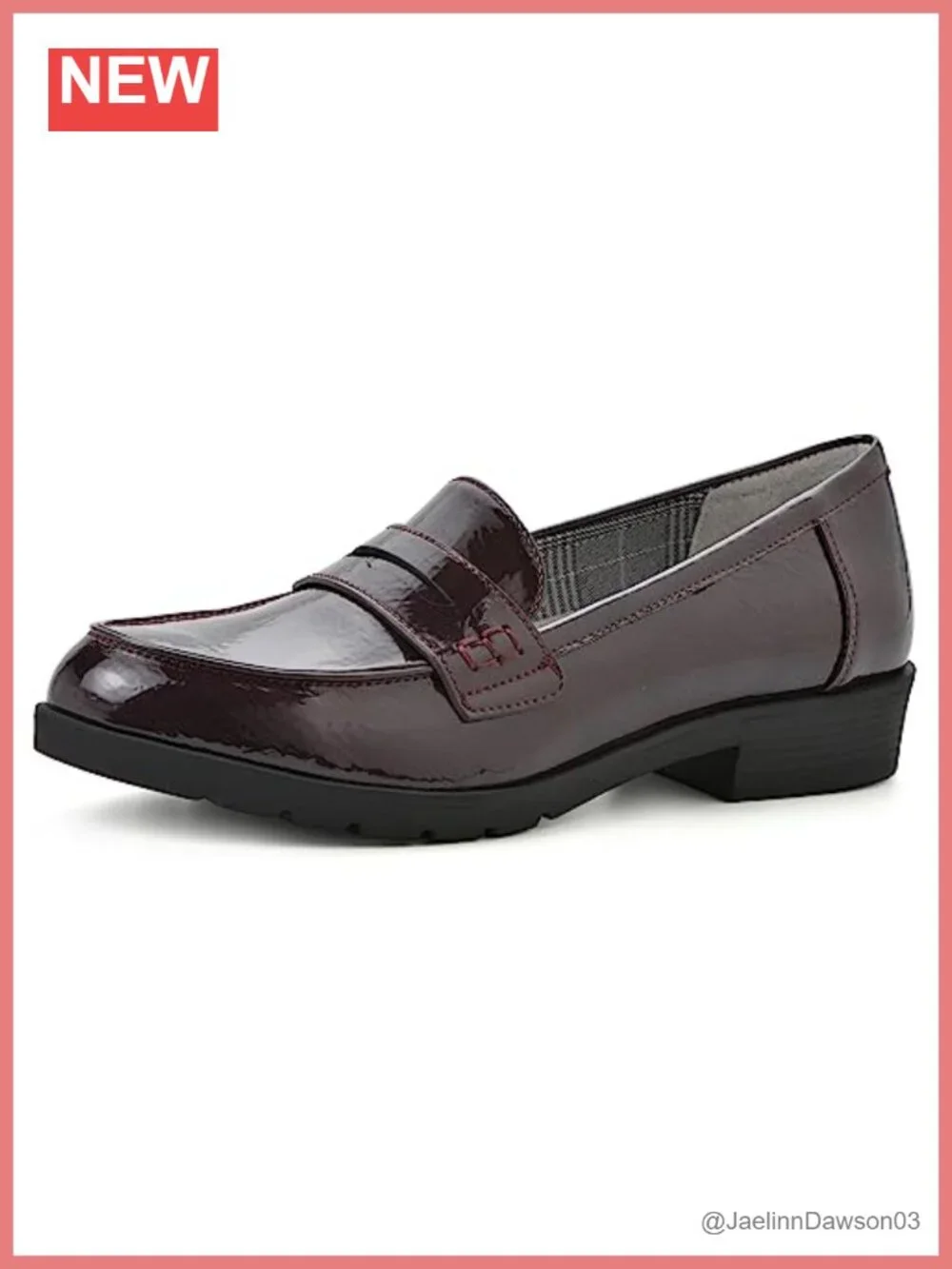 Womens Penny Loafer Flats Cushioned Insole Flexible Lug Outsole